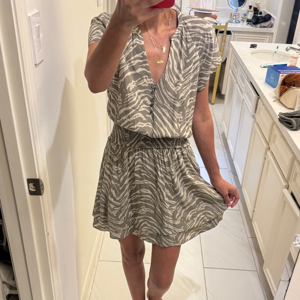 Rails zebra Print V-Neck Dress